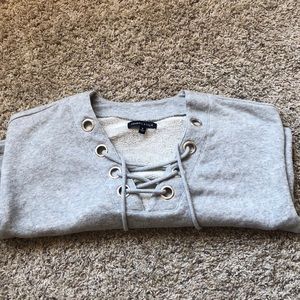 Laced Cropped Sweatshirt
